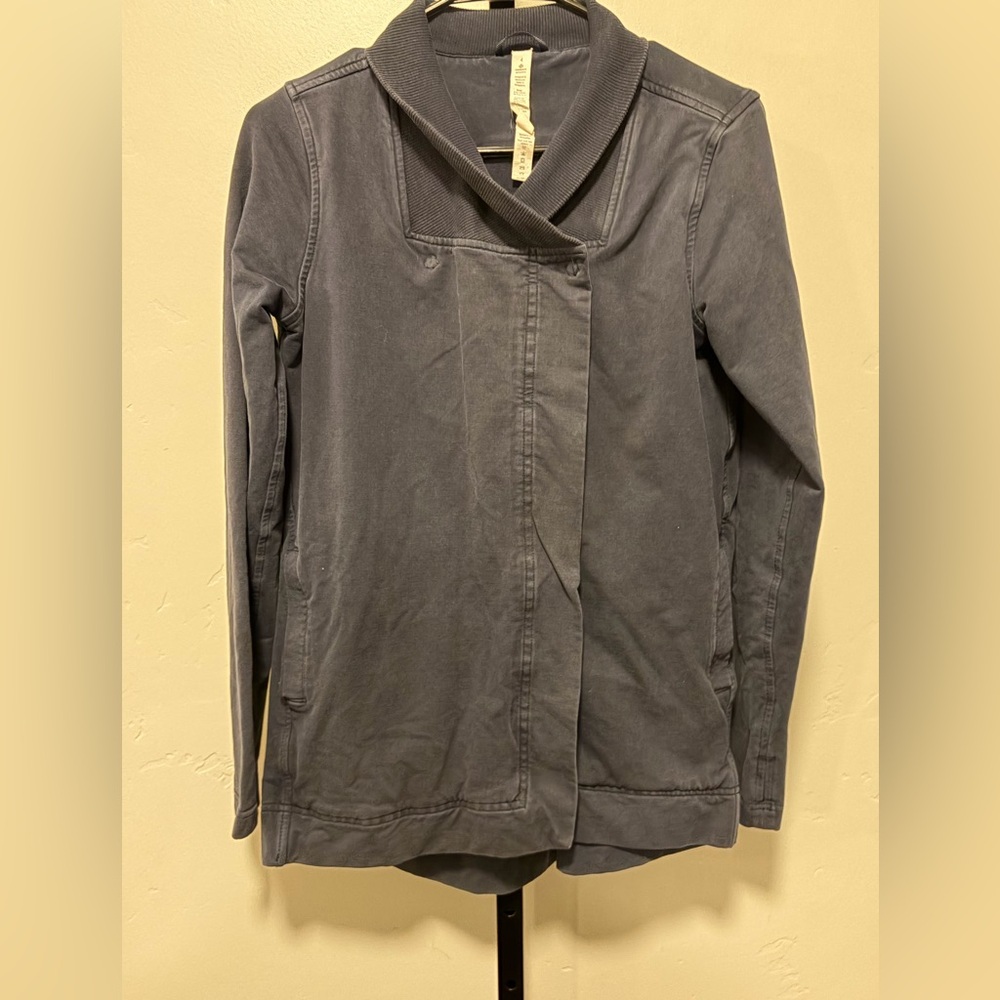 Vintage Lululemon Belle Wrap Asymmetrical Jacket in Navy Blue